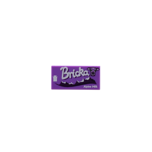 Custom LEGO Tile with Milka Bar printed onto it (Bricka bar)