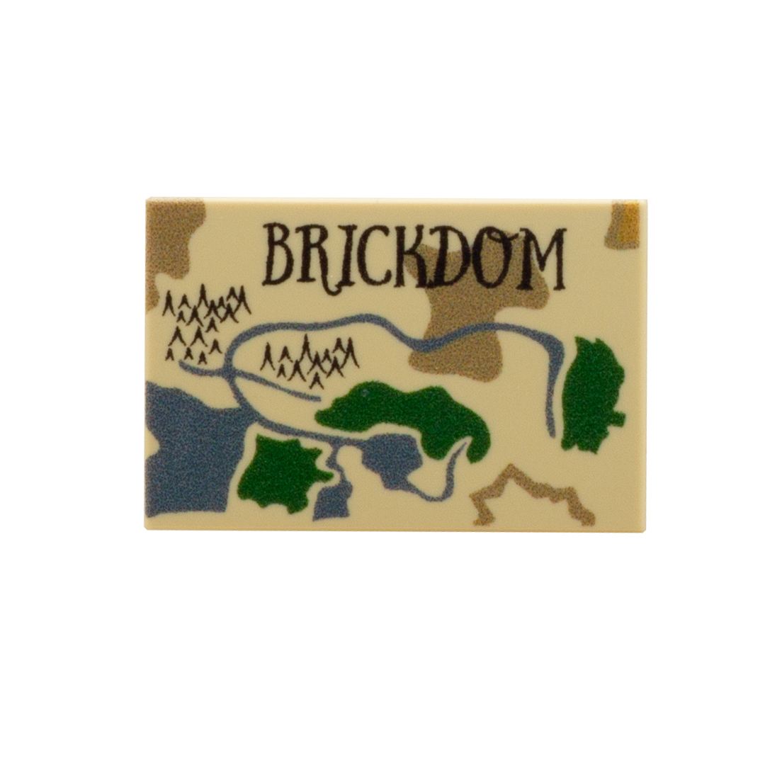 Ancient Map - Custom Design LEGO Tile (Minifigure Accessory)