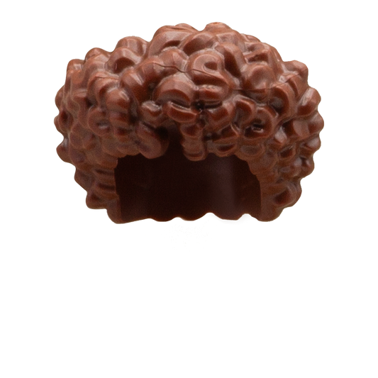 Brown Curly Afro with Centre Parting - LEGO Minifigure Hair