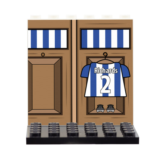 Customisable Football Locker Room Back Panel - Custom Design Display Panel and Stand