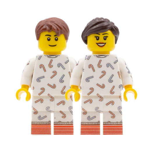 Candy Canes Pyjamas and Christmas Socks (No Head or Hair) - Custom Design Minifigure