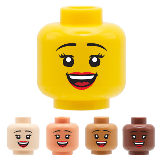 Cheerful Smile Lipstick - Custom Printed Minifigure Head