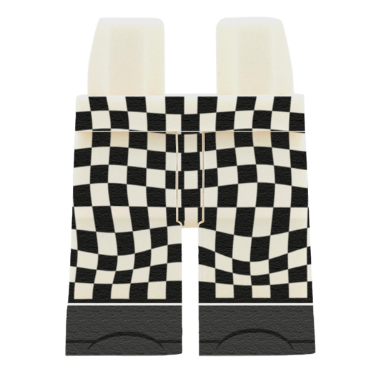 Chef Black Check Trousers - Custom Printed Minifigure Legs