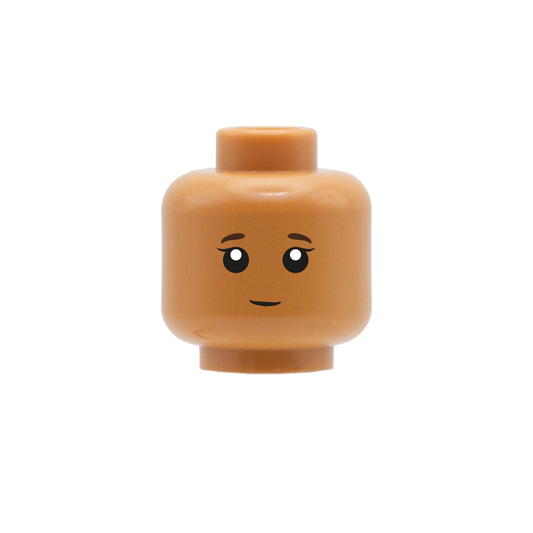 Child Head with Slight Smile and Eyelashes - Custom Printed Minifigure Head