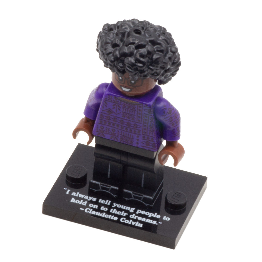 claudette colvin - custom LEGO minifigure (black history month - inspiring black woman)