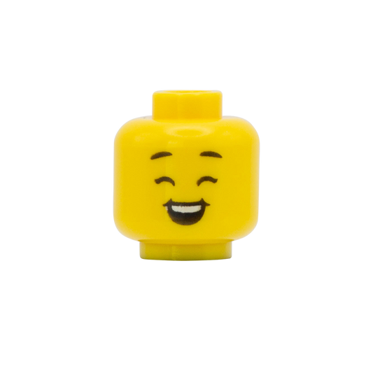 Closed Eyes / Happy Grin - LEGO Minifigure Head