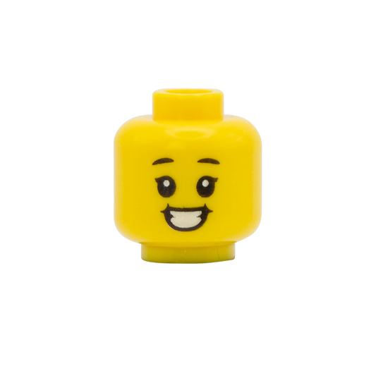 Closed Eyes / Happy Grin - LEGO Minifigure Head