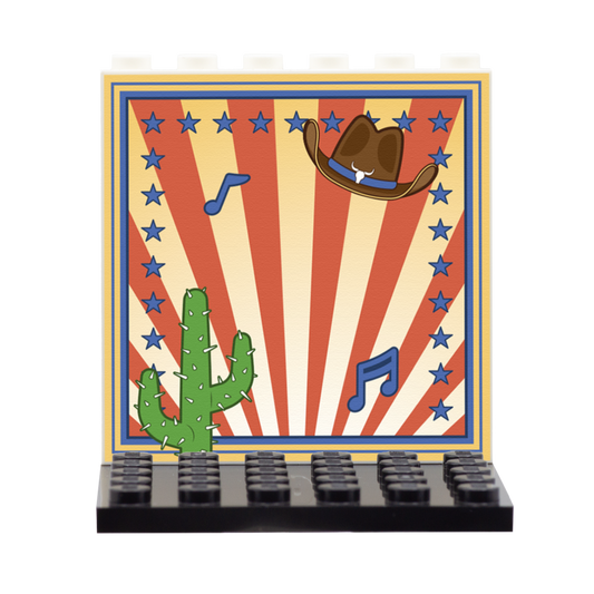 Country Music Back Panel - Custom Design Display Panel and Stand