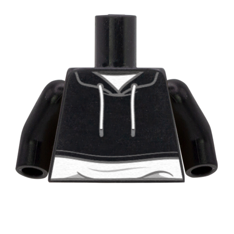 Cropped Hoodie Over T-Shirt - Custom Design Minifigure Torso