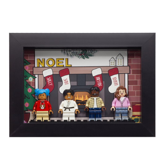 Family Stockings Frame (Figures NOT included) - Custom Design Minifigure Display