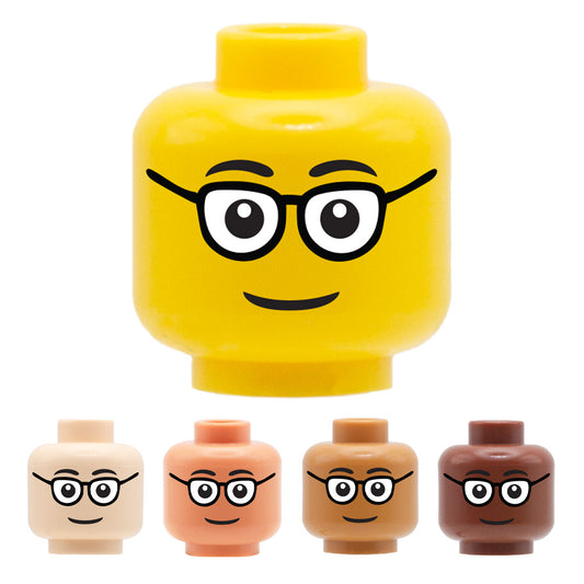 Cute Smile Glasses - LEGO Minifigure Head