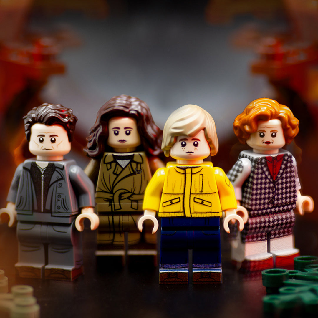 Four minifigures inspired by main characters from the Netflix show Dark.