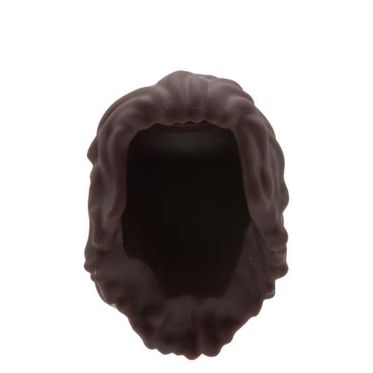 Dark Brown Long Wavy Hair with Swept Back Fringe - Lego Minifigure Hair