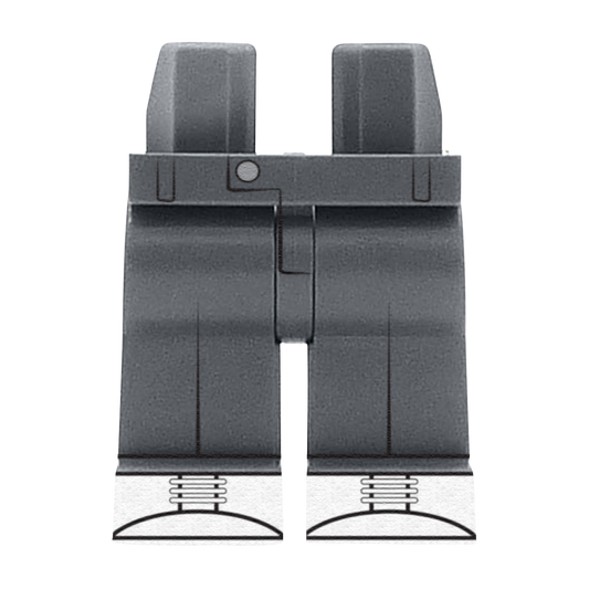 Dark Grey Chinos With White Trainers - Custom Printed Minifigure Legs