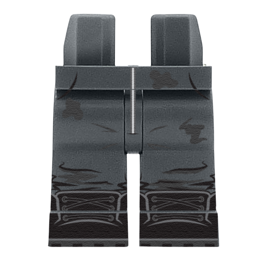 Dark Grey Mechanic Legs - Custom Printed Minifigure Legs
