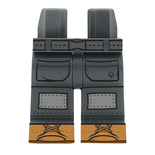 Dark Grey Work Trousers - Custom Printed Minifigure Legs