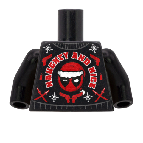 Merc with a Mouth Christmas Jumper - Deadpool Custom LEGO Christmas Torso