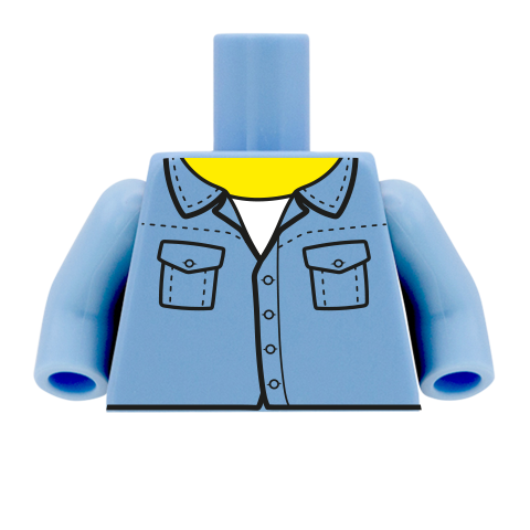 Denim Shirt - Custom Design Minifigure Torso
