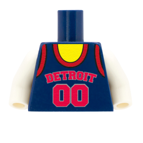 Detroit Pistons (East Conference) - Custom Design Minifigure Torso