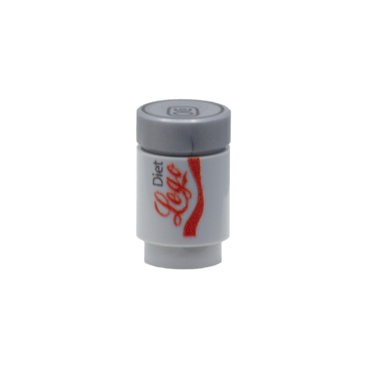 Pretend "Can of Diet Cola" - Custom Design Brick and 1 x 1 Round Tile (Plastic Toy) (Copy)