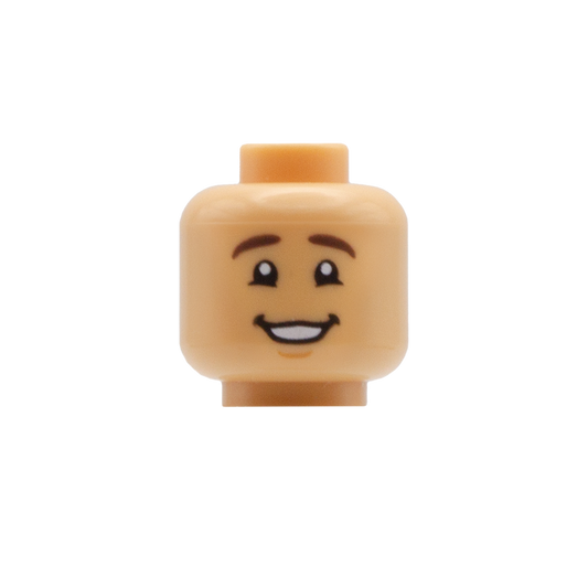 Dimples Open Smile / Closed Smile (Medium Tan) - LEGO Minifigure Head