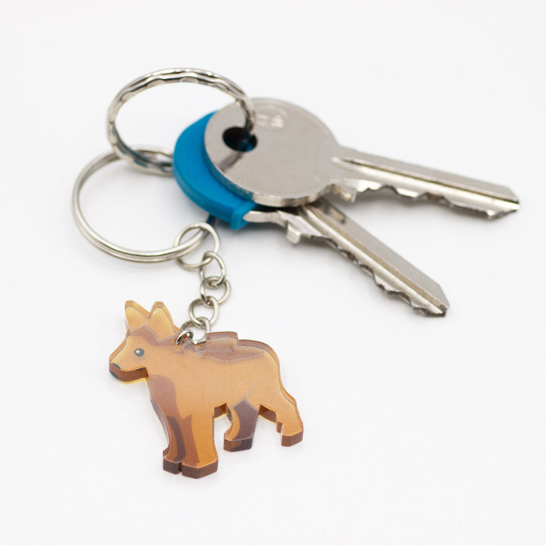 LEGO Dog (Alsatian / German Shepherd) Keychain - Acrylic Keychain Accessory
