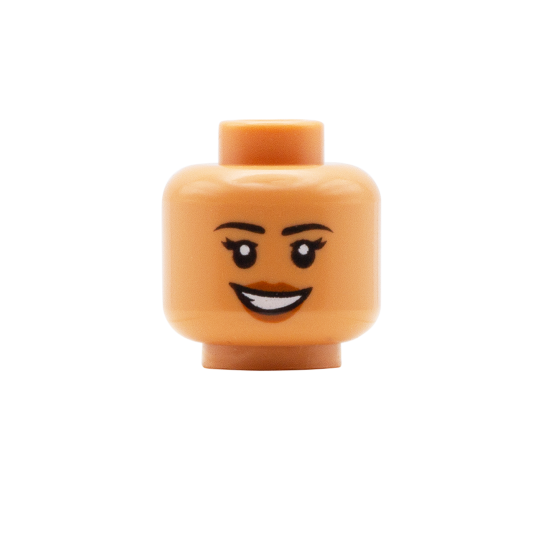 medium tan LEGO female head smile