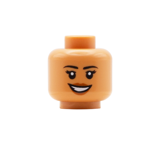 medium tan LEGO female head smile