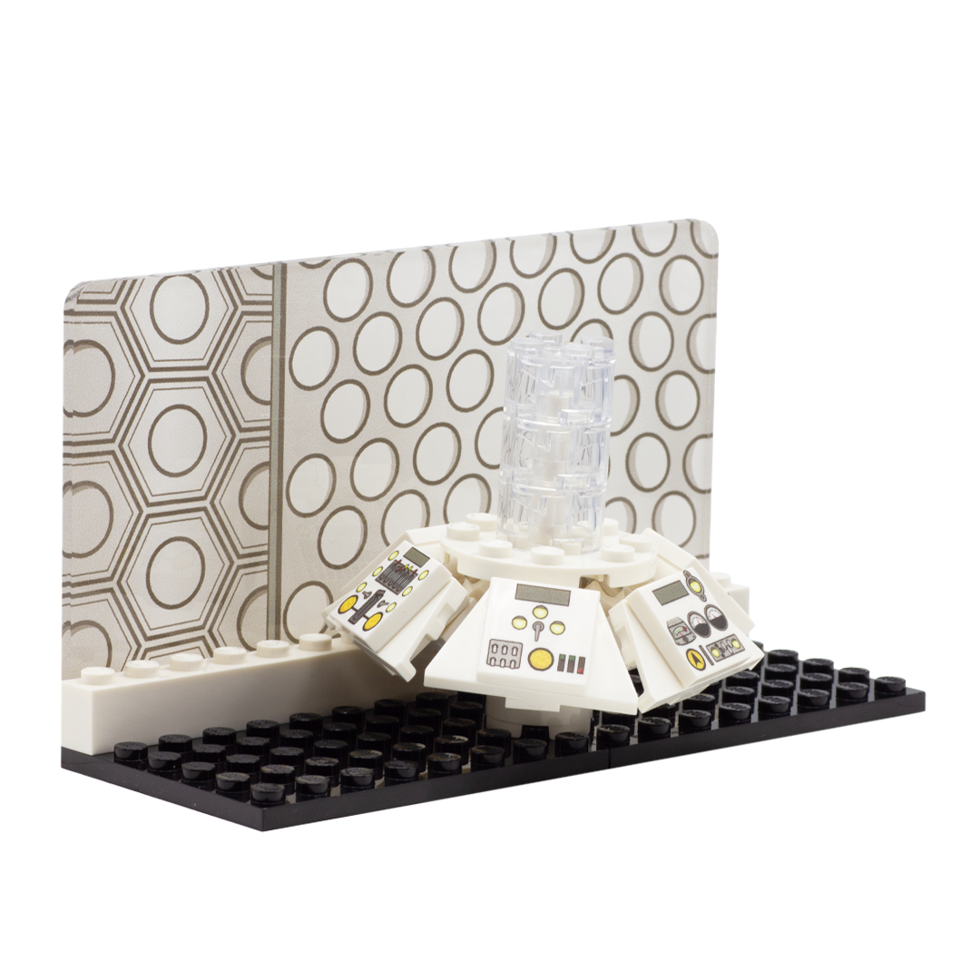 TARDIS Minibuild and Display - Custom Dr Who LEGO Minibuild and Acrylic Minifigure Display