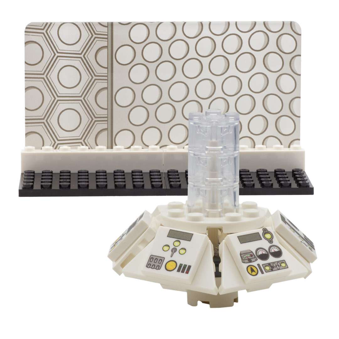 TARDIS Minibuild and Display - Custom Dr Who LEGO Minibuild and Acrylic Minifigure Display