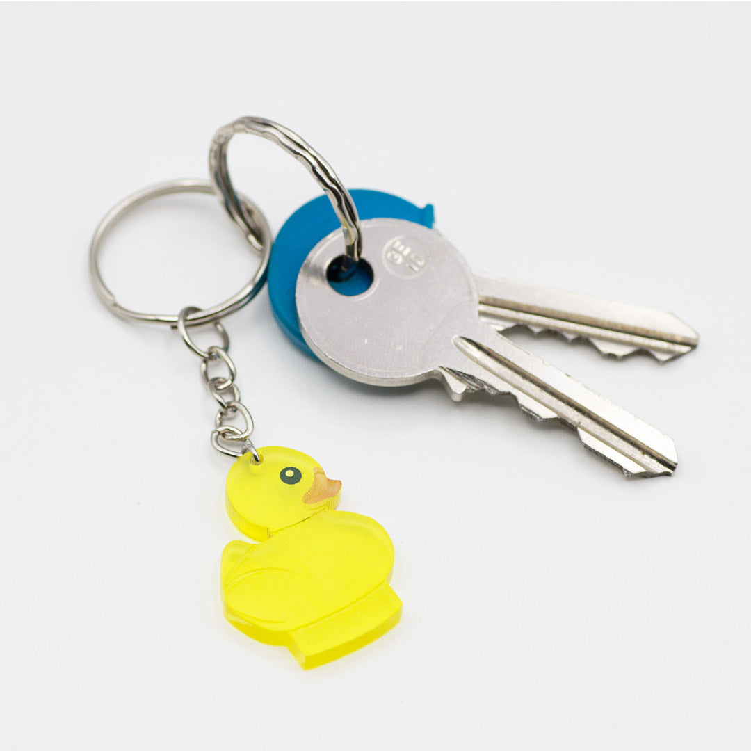LEGO duck keychain (laser-cut acrylic)