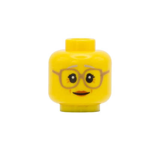 Elderly Smile Glasses - LEGO Minifigure Head