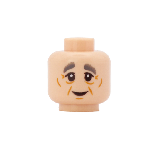 Elderly Smile / Surprised  (Light Flesh) - LEGO Minifigure Head