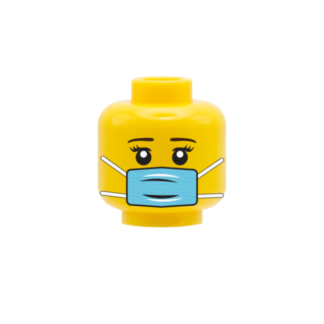 Medical mask custom LEGO minifigure head