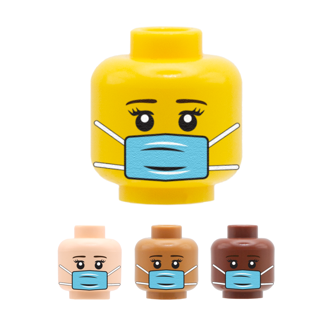 Medical mask custom LEGO minifigure head