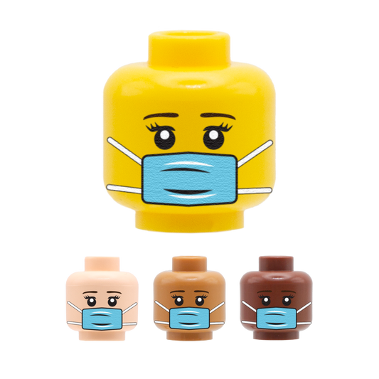 Medical mask custom LEGO minifigure head