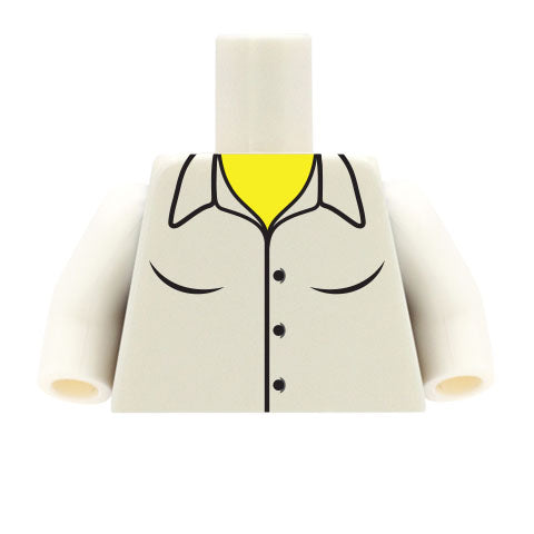 Feminine Open Collar Shirt - Custom Design Minifigure Torso