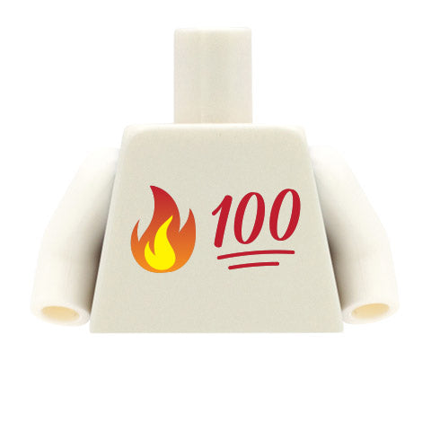 Fire Emoji - Custom Design Minifigure Torso