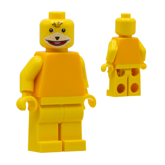 Yellow toy minifigure inspired by the 90's icon, Flat Eric