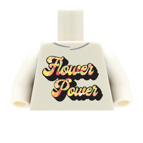 Flower Power Longsleeve T-Shirts (Choice of Three Designs) - Custom Design Minifigure Torso
