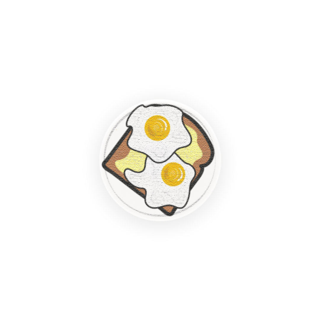 Fried eggs on toast (breakfast accessory for your minifigure)- Custom Design LEGO Tile