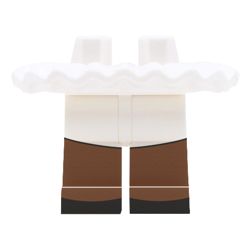 White Frilly LEGO Minifigure Skirt