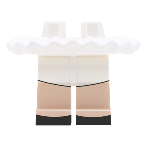 White Frilly LEGO Minifigure Skirt