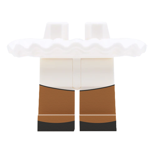 White Frilly LEGO Minifigure Skirt
