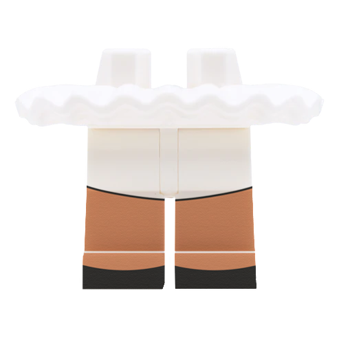 White Frilly LEGO Minifigure Skirt