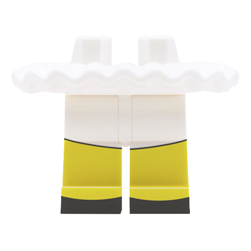 White Frilly LEGO Minifigure Skirt