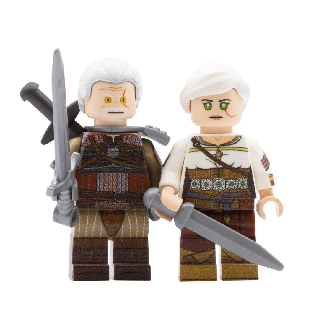 Geralt of Rivia and Ciri of Cintra (video game version of The Witcher) - Custom Design LEGO Minifigure