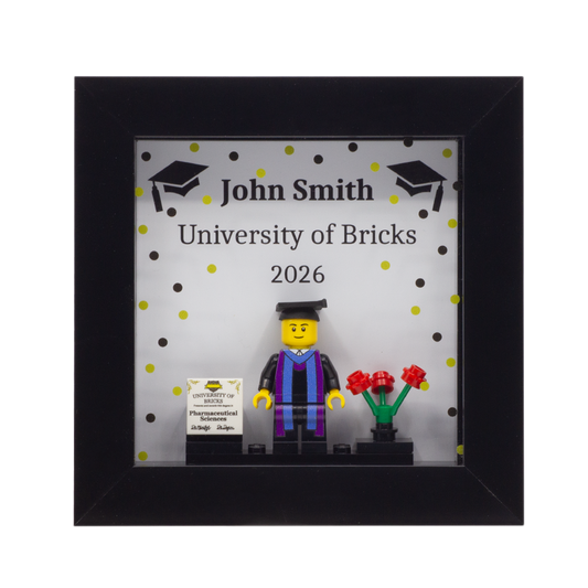 Customisable University Frame (Figure NOT included) - Custom Design Minifigure Display