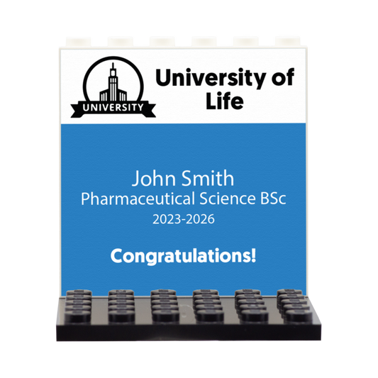 Customisable University Name Backpanel - Custom Display Panel and Stand