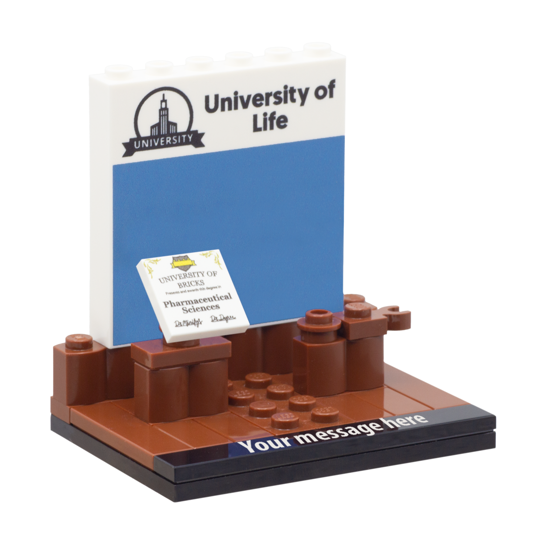 Mini Graduation Stage Personalised Graduation Stage - Custom Minibuild Display – Minifigs.me